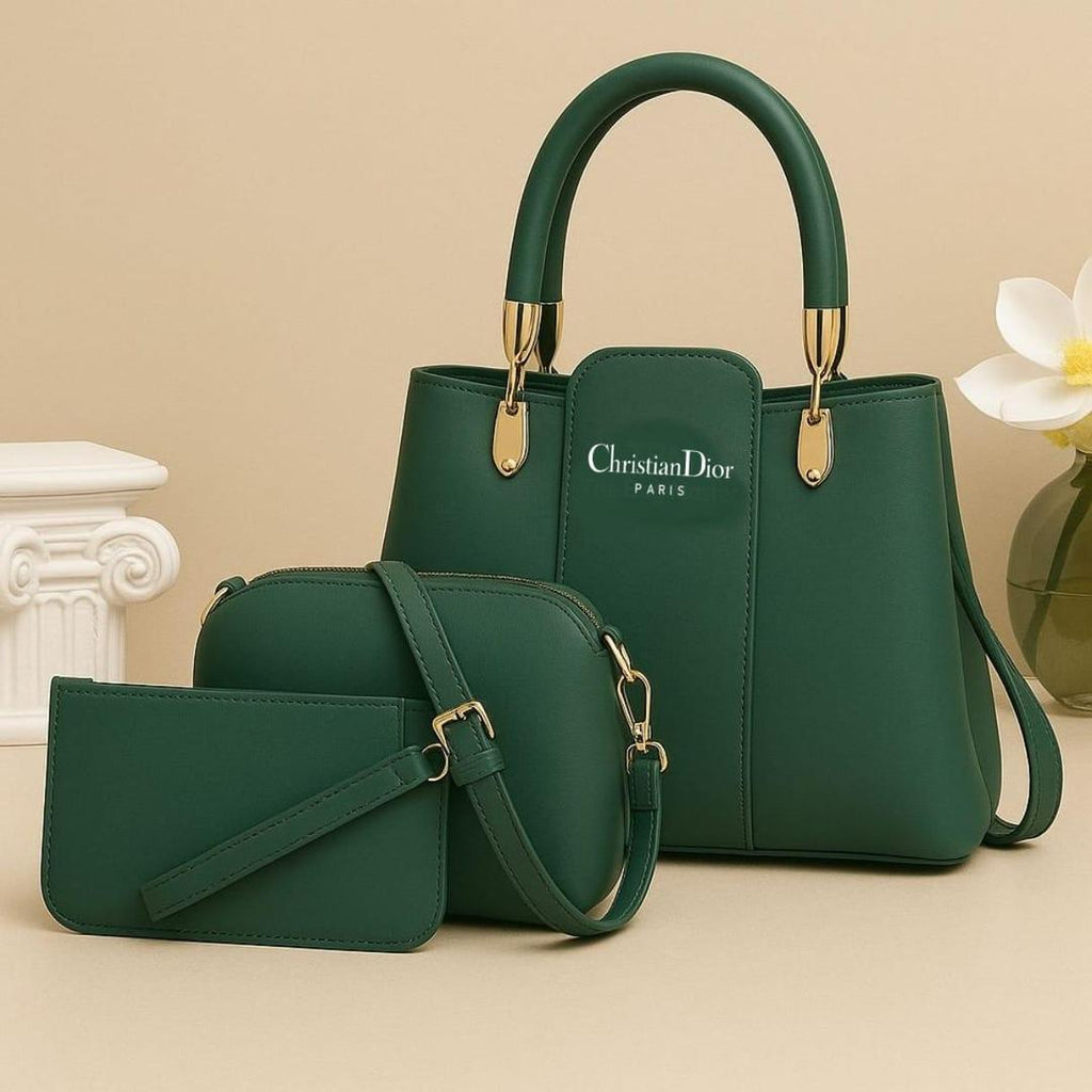 3 PCs women's Pu leather Handbags