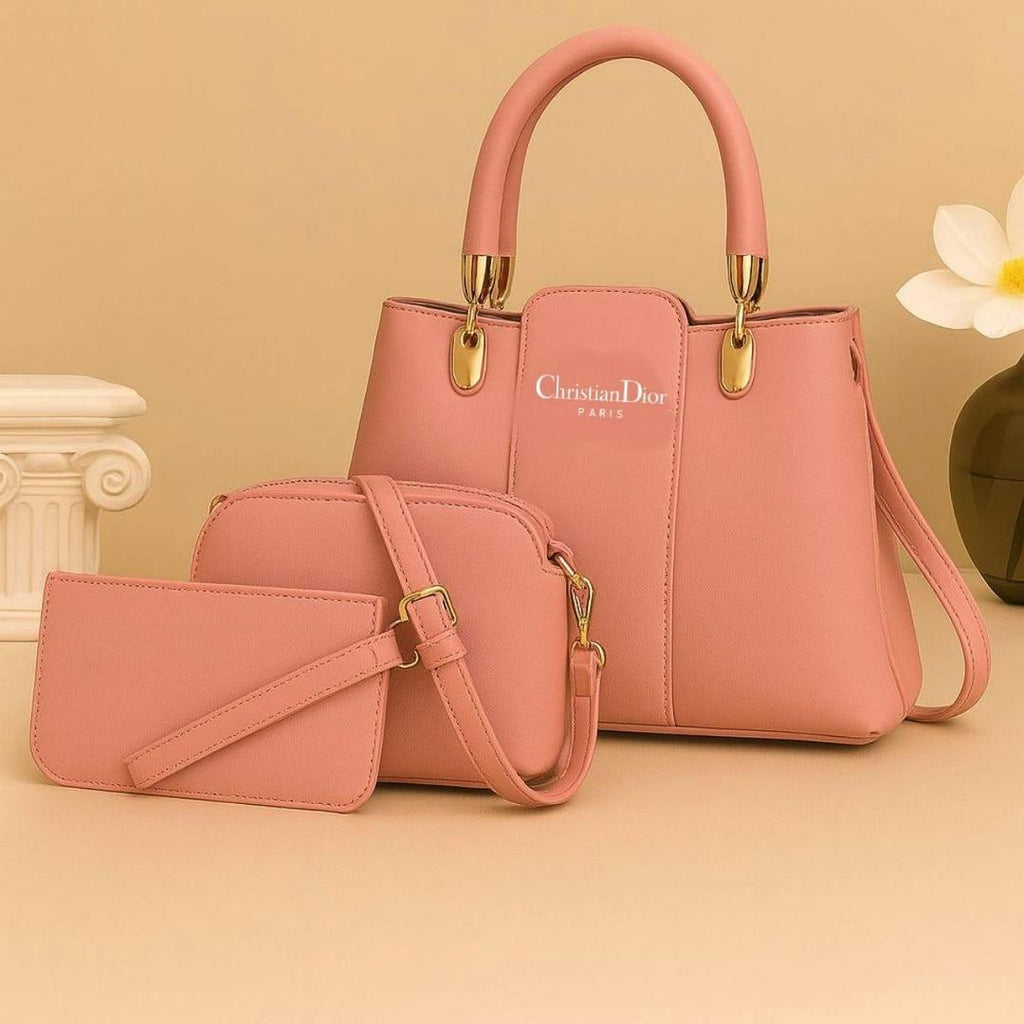 3 PCs women's Pu leather Handbags