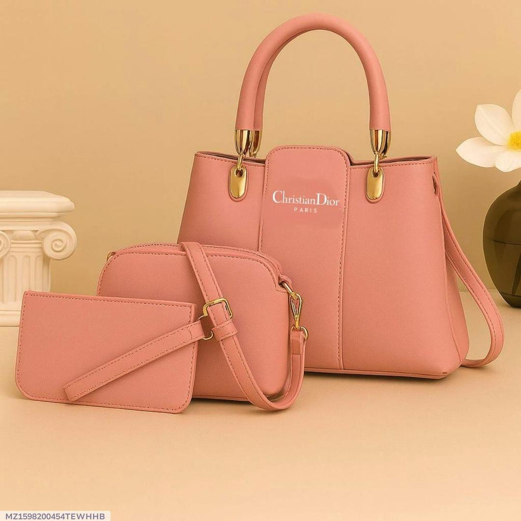 3 PCs women's Pu leather Handbags