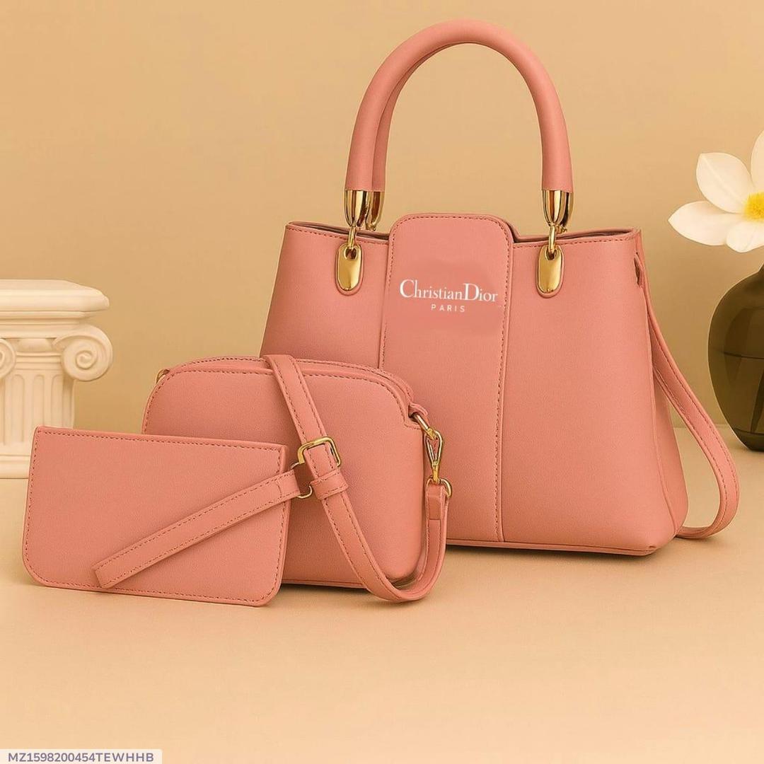 3 PCs women's Pu leather Handbags