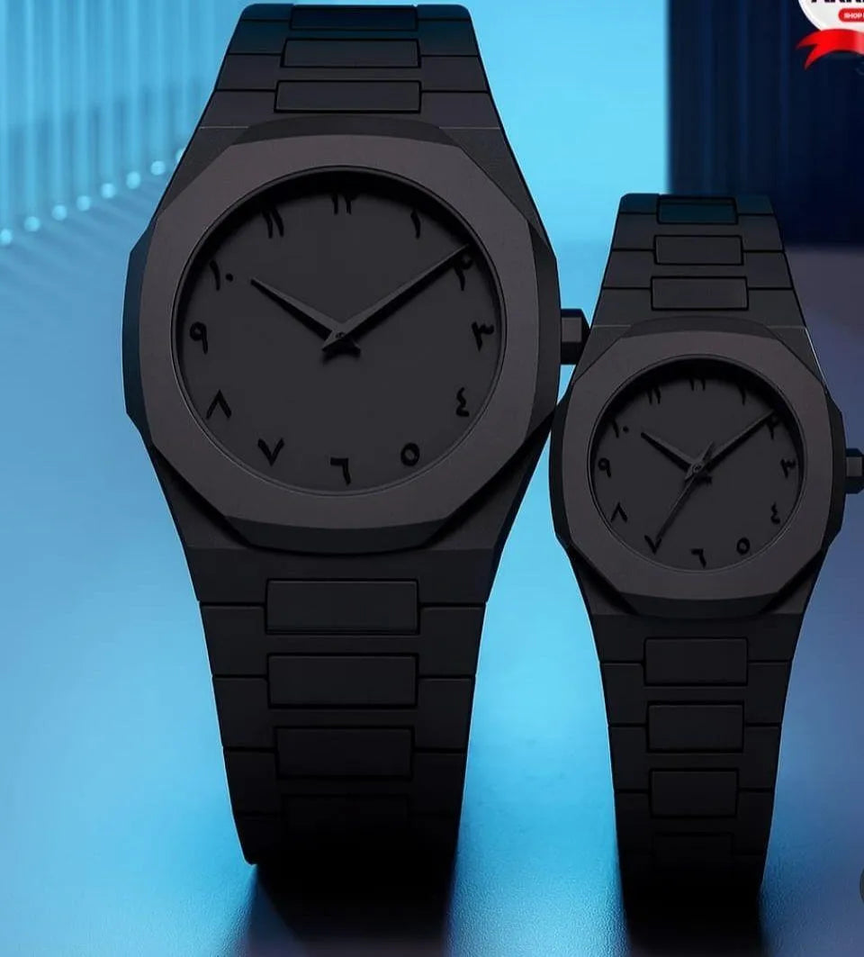 Stylish Couple Watch Black Aura