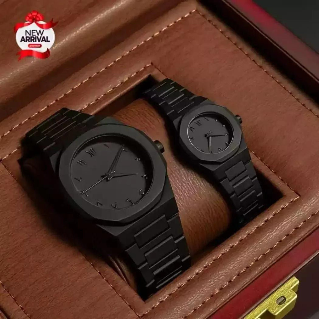 Stylish Couple Watch Black Aura