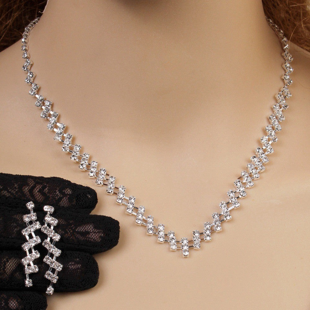 Earring Necklace Jewellery Silver Plated Suit