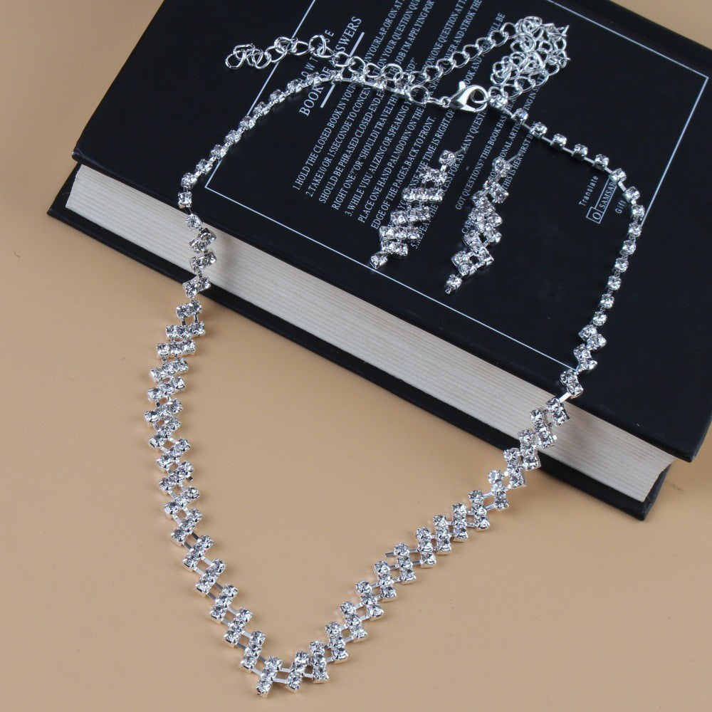 Earring Necklace Jewellery Silver Plated Suit