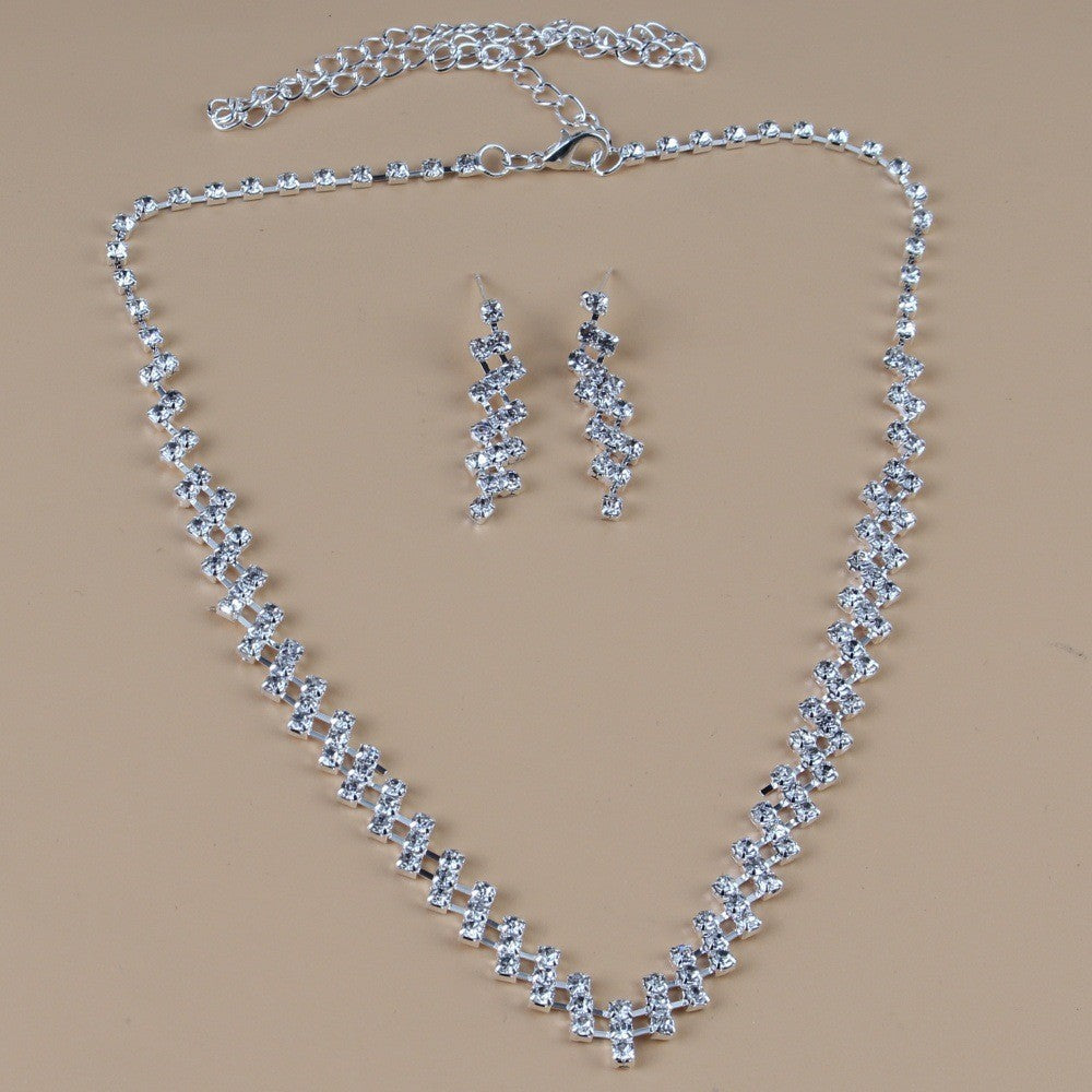 Earring Necklace Jewellery Silver Plated Suit